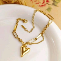 Jewellery  Designs & You Heart Charm Wraparound Bracelet (Golden)