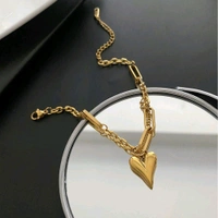 Jewellery  Designs & You Heart Charm Wraparound Bracelet (Golden)