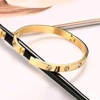 Jewellery  Designs & You Gold Plated AD Stone Studded Cuff Bracelet