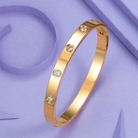 Jewellery  Designs & You Gold Plated AD Stone Studded Cuff Bracelet