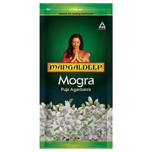 Mangaldeep Mogra Ziplock Agarbatti 108 pcs - 10mmx300mmx140mm