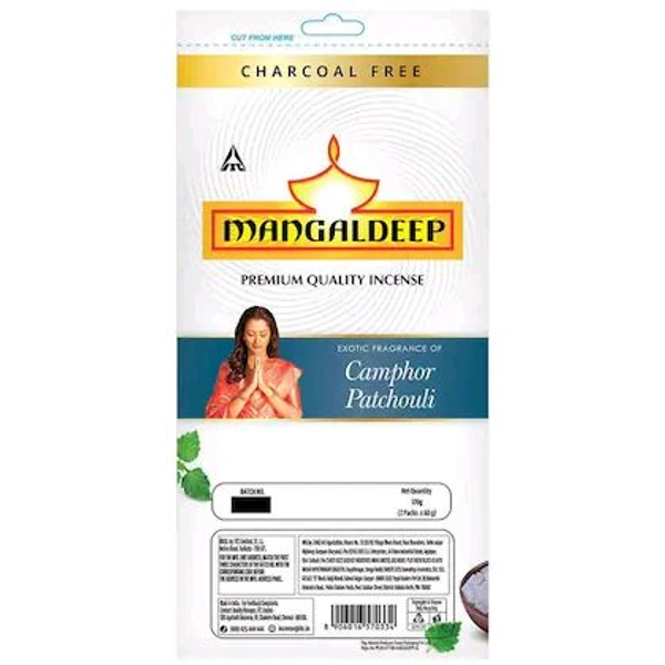 Mangaldeep Patchouli Zip Lock Agarbatti 120 g - 30cm X 15cm X 15cm