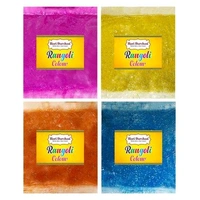 Hari Darshan Rangoli Kit - Set of 9 Rangoli Colours 100g each in 5 bottles with dispenser and 4 glitter Colour in packets, 2 Design Stencils, 1 Decorative Swastik and Rangoli Design book