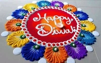 Devi Store  Multicolor Marble Rangoli Powder - Yellow, Red, White, Darkgreen, Blue, 100 Gm (Pack Of 5)