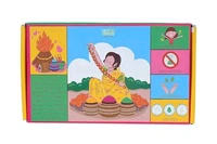 Holi Gulal Colour - Yellow | Pink | Blue and Green Tesu Flower | Rose Petals | Marigold | Sandalwood | Maize Starch | Colour - Pack of 4 100grams x 4 - 4.1cm X 24cm 12cm