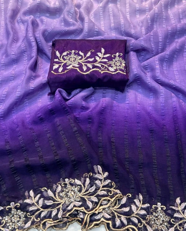 Sarees sarees with pretty embroidery with Dimond