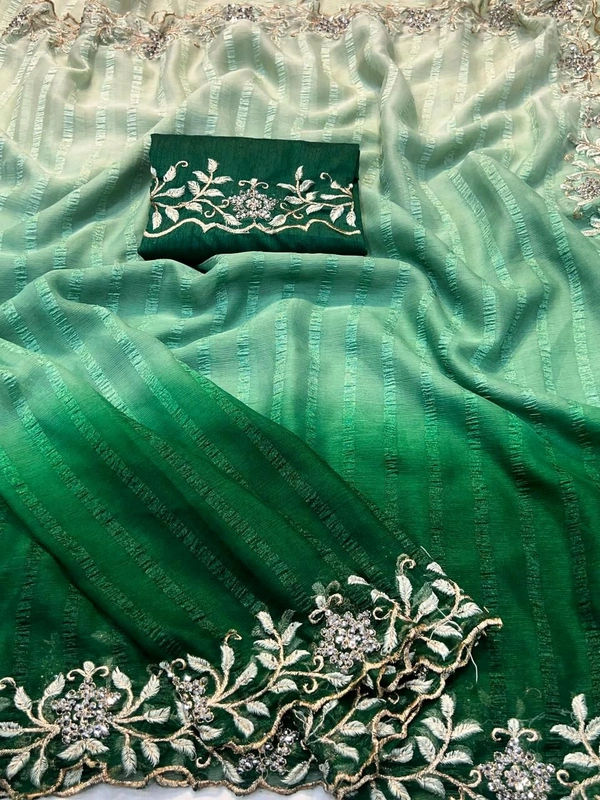 Sarees sarees with pretty embroidery with Dimond