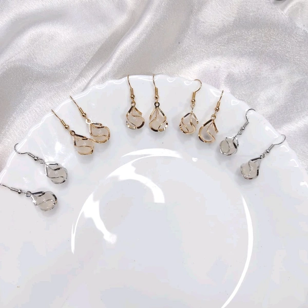 Korean Pearl Drop Earrings  - Silver