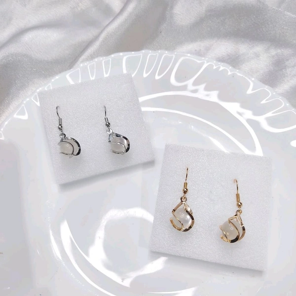 Korean Pearl Drop Earrings  - Golden