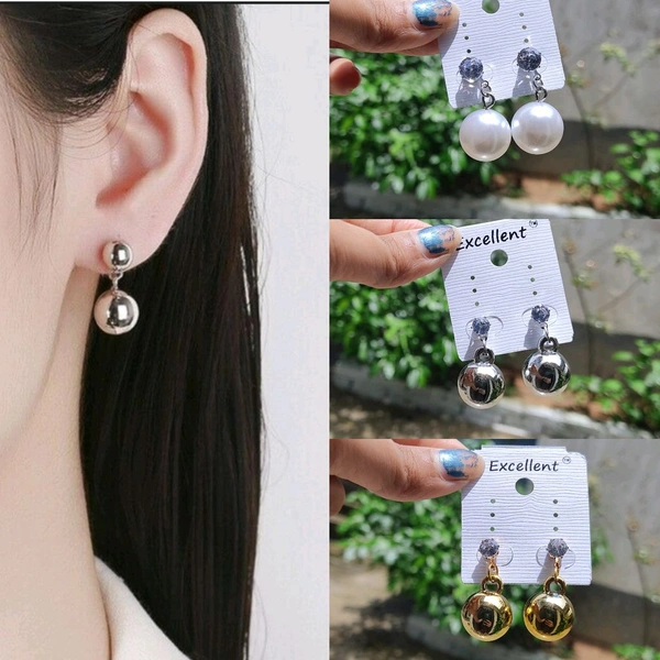 Cute Korean Earrings  - White