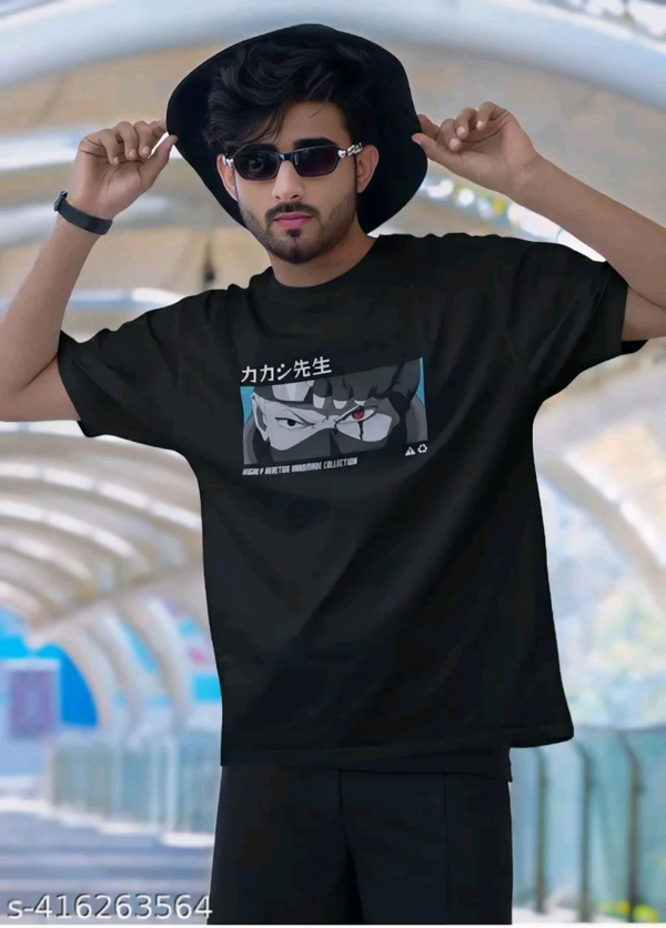 KAKASHI ANIME T-SHIRT  - Black, M