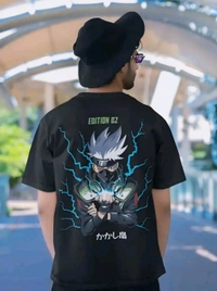 KAKASHI ANIME T-SHIRT  - Black, M