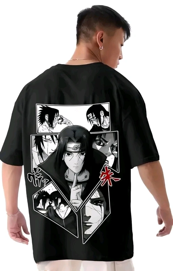 Anime Hooki Itachi T Shirt, Oversized T-shirt  - Black, XL