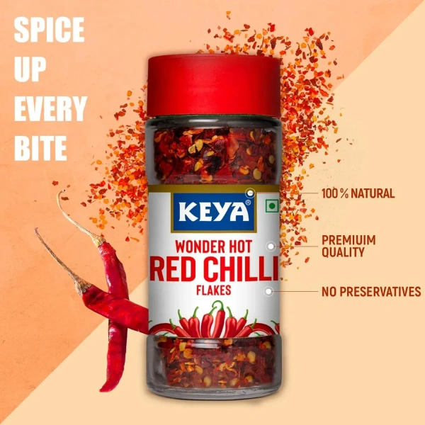 KEYA WONDER HOT RED CHILLI FLAKS - 40G