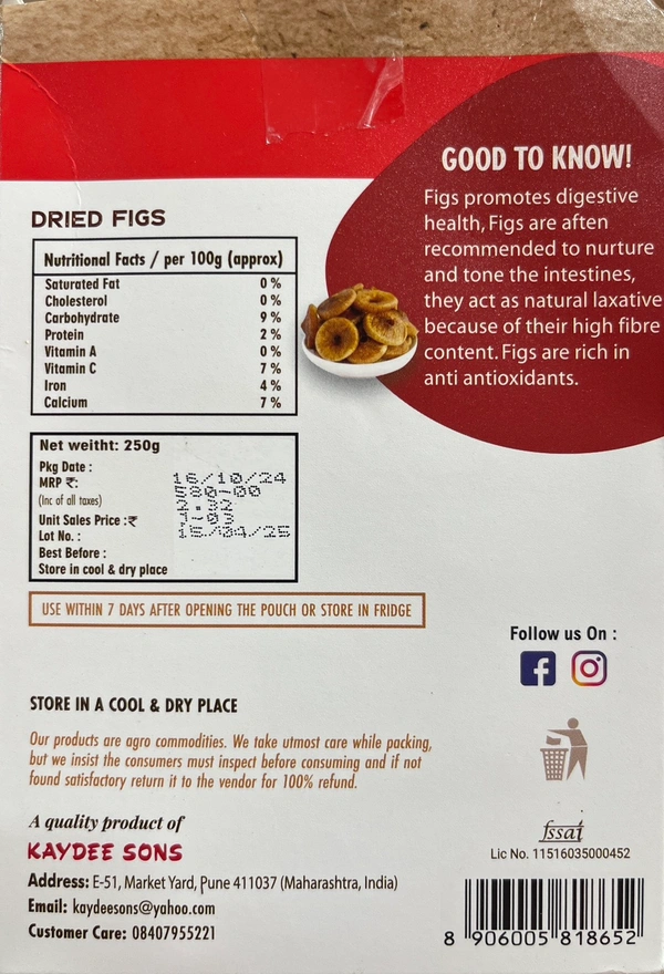 Afgani Dried Figs 250g