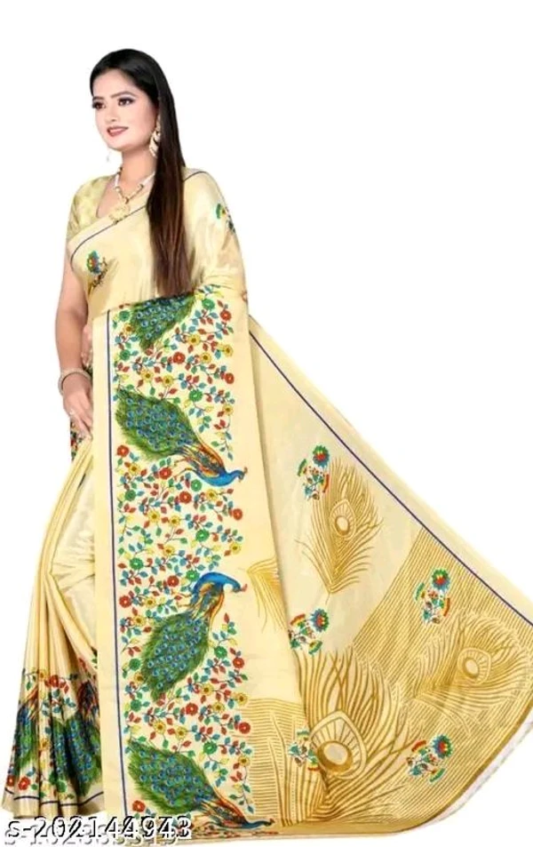 Beautiful Crepe Saree With Blouse Piece 