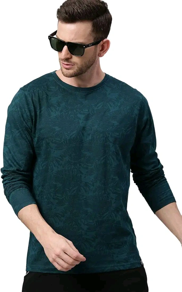 Urbano Fashion Men's Printed Full Sleeve Slim Fit Cotton T-Shirt
