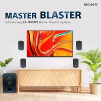 SONY Sony SA-D40M2 5.1ch 100W Home Theater System w/ Powerful Subwoofer | Bluetooth, USB, AUX - Black, 40D x 25W x 33.7H Centimeters