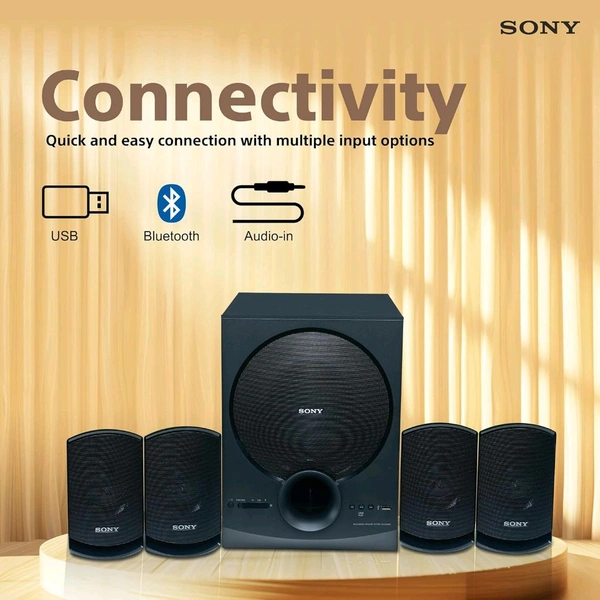 SONY Sony SA-D40M2 5.1ch 100W Home Theater System w/ Powerful Subwoofer | Bluetooth, USB, AUX - Black, 40D x 25W x 33.7H Centimeters