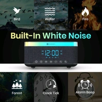 Portronics 3-in-1 Trifusion: 16W HD Sound + 15W Wireless Charger + Digital Clock, RGB Lights, White Noise, Bluetooth (Black) - Black