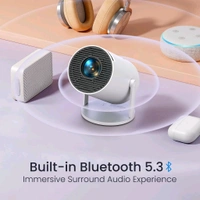 Anamika  ✨Portronics Beem 440 Smart HD Projector: 720p, Built-in Netflix/Prime/Hotstar, 2000 Lumens, Rotatable, Screen Mirroring (White)✨✨ - White, 12L x 22W x 13H Centimeters