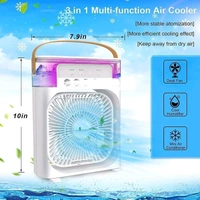 Anamika  ❄️ Portable 2-in-1 Air Cooler & Misting Fan | 7-Color LED • 3 Wind/Spray Modes • 3H Timer • USB-Powered *Compact Desktop Cooler w/ 0.6L Tank • 360° Tilt • Floor/Office Use* - White