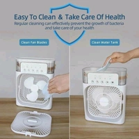 Anamika  ❄️ Portable 2-in-1 Air Cooler & Misting Fan | 7-Color LED • 3 Wind/Spray Modes • 3H Timer • USB-Powered *Compact Desktop Cooler w/ 0.6L Tank • 360° Tilt • Floor/Office Use* - White