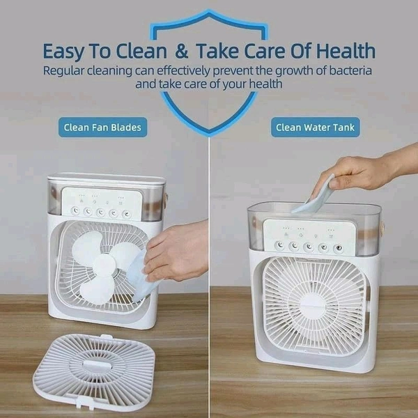 Anamika  ❄️ Portable 2-in-1 Air Cooler & Misting Fan | 7-Color LED • 3 Wind/Spray Modes • 3H Timer • USB-Powered *Compact Desktop Cooler w/ 0.6L Tank • 360° Tilt • Floor/Office Use* - White