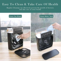 Anamika  ❄️ Portable 2-in-1 Air Cooler & Misting Fan | 7-Color LED • 3 Wind/Spray Modes • 3H Timer • USB-Powered *Compact Desktop Cooler w/ 0.6L Tank • 360° Tilt • Floor/Office Use* - Black