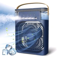 Anamika  ❄️ Portable 2-in-1 Air Cooler & Misting Fan | 7-Color LED • 3 Wind/Spray Modes • 3H Timer • USB-Powered *Compact Desktop Cooler w/ 0.6L Tank • 360° Tilt • Floor/Office Use* - Navy Blue