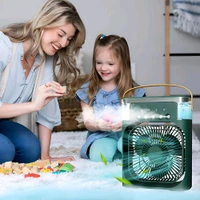 Anamika  ❄️ Portable 2-in-1 Air Cooler & Misting Fan | 7-Color LED • 3 Wind/Spray Modes • 3H Timer • USB-Powered *Compact Desktop Cooler w/ 0.6L Tank • 360° Tilt • Floor/Office Use* - Japanese Laurel