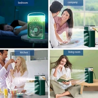 Anamika  ❄️ Portable 2-in-1 Air Cooler & Misting Fan | 7-Color LED • 3 Wind/Spray Modes • 3H Timer • USB-Powered *Compact Desktop Cooler w/ 0.6L Tank • 360° Tilt • Floor/Office Use* - Japanese Laurel