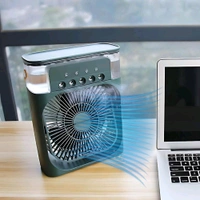 Anamika  ❄️ Portable 2-in-1 Air Cooler & Misting Fan | 7-Color LED • 3 Wind/Spray Modes • 3H Timer • USB-Powered *Compact Desktop Cooler w/ 0.6L Tank • 360° Tilt • Floor/Office Use* - Japanese Laurel