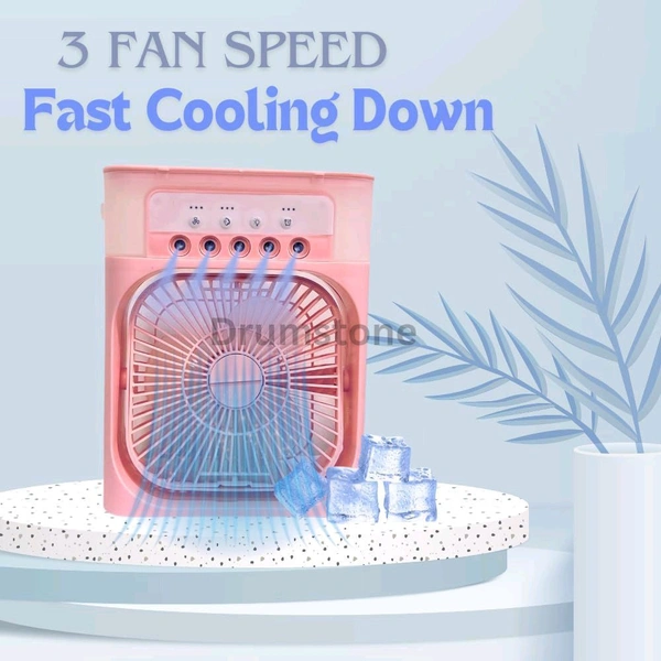 Anamika  ❄️ Portable 2-in-1 Air Cooler & Misting Fan | 7-Color LED • 3 Wind/Spray Modes • 3H Timer • USB-Powered *Compact Desktop Cooler w/ 0.6L Tank • 360° Tilt • Floor/Office Use* - Pink Flamingo