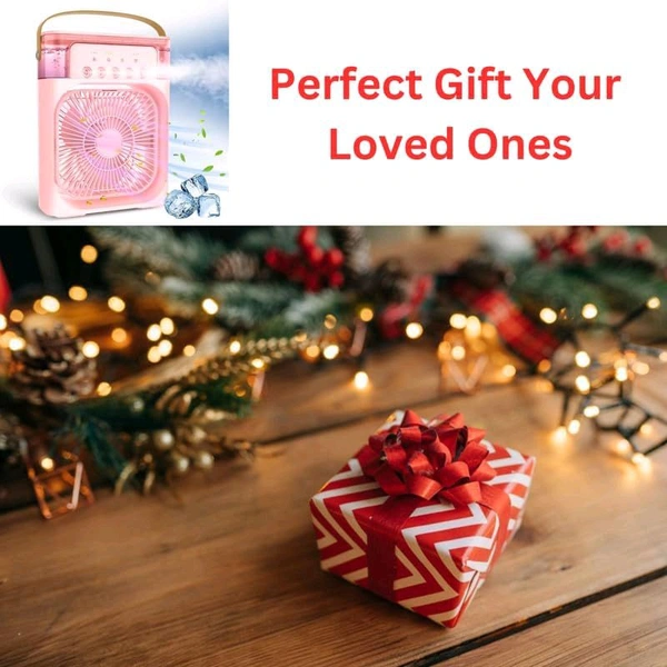 Anamika  ❄️ Portable 2-in-1 Air Cooler & Misting Fan | 7-Color LED • 3 Wind/Spray Modes • 3H Timer • USB-Powered *Compact Desktop Cooler w/ 0.6L Tank • 360° Tilt • Floor/Office Use* - Pink Flamingo