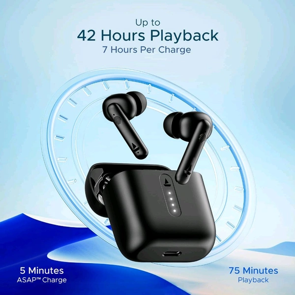 boAt ⚡ boAt Airdopes 141: 42H Battery | Low Latency Mode | ENx™ Clear Calls | IPX4 | Bold Black (TWS Earbuds w/ Fast Charge & Insta Wake Pair) - Black
