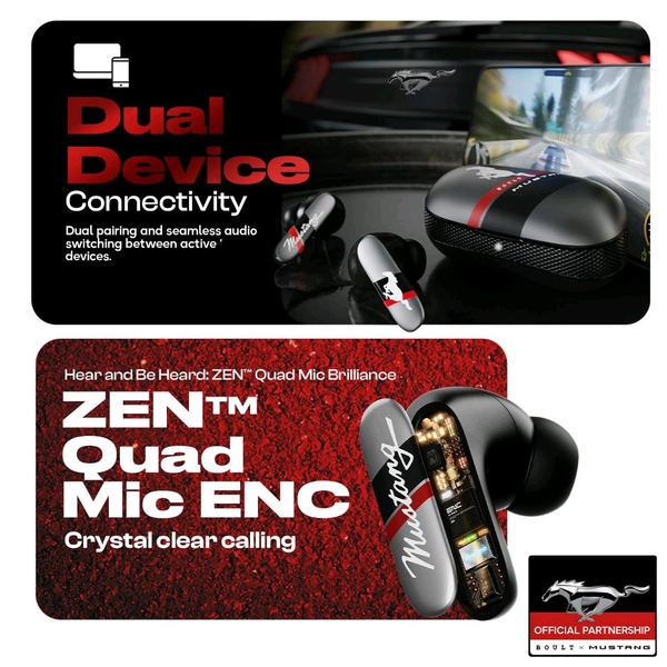 Boult 🎧 Boult Mustang Dyno (Grey): 60H Endurance | Combat Gaming Mode | Quad ENC Mics "Touch Controls + Dual Pairing | Made in India" - Mustang Dyno (Grey)