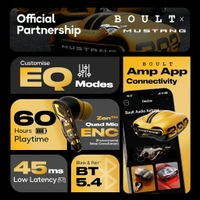 Anamika ✨ Boult Mustang Torq (Yellow): 60H Battery + 45ms Speed | APP + ENC | 13mm Drivers "Game, Vibe, Dominate — Now in Energetic Yellow 💛" - Mustang Torq Gold