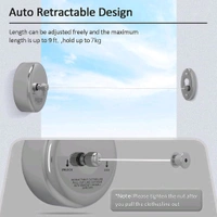 Anamika ✨ Anamika Round Silver Retractable Clothesline — 9ft Lockable & Weatherproof! - Round Silver