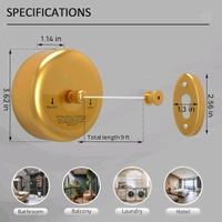ANAMIKA Anamika Gold Round Retractable Clothesline — 9ft Lockable & Weatherproof! - Gold