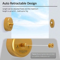ANAMIKA Anamika Gold Round Retractable Clothesline — 9ft Lockable & Weatherproof! - Gold