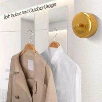ANAMIKA Anamika Gold Round Retractable Clothesline — 9ft Lockable & Weatherproof! - Gold