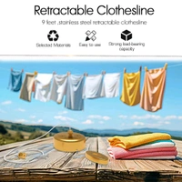 ANAMIKA Anamika Gold Round Retractable Clothesline — 9ft Lockable & Weatherproof! - Gold