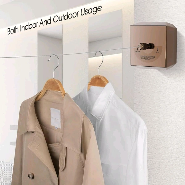 Anamika  ✨ Anamika Square Rose Gold Retractable Clothesline — 9ft Lockable & Weatherproof! - Rose Gold