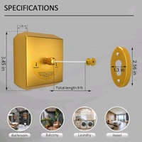 Anamika  ✨ Anamika Gold Square Retractable Clothesline — 9ft Lockable & Weatherproof! - Golden Fizz