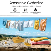 Anamika  ✨ Anamika Gold Square Retractable Clothesline — 9ft Lockable & Weatherproof! - Golden Fizz