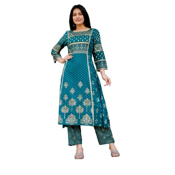 Elegant Rayon Kurta Palazzo Set - L