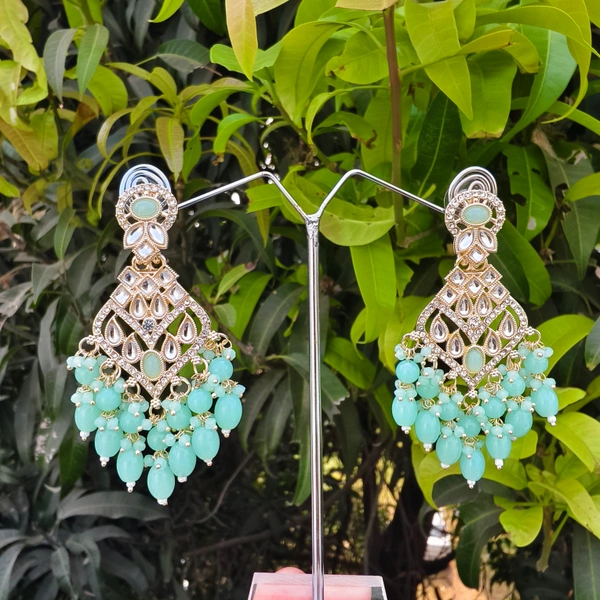 EE004-A15VYT400 Amrapali Jhumkas - Light Green