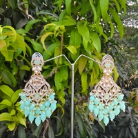 EE004-A15VYT400 Amrapali Jhumkas - Light Green