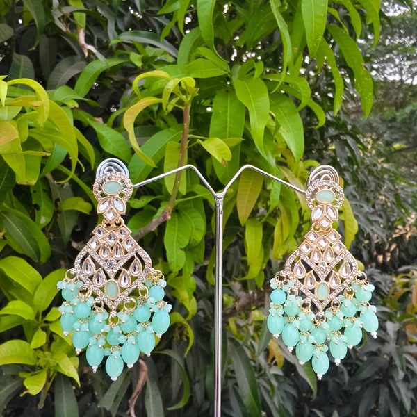EE004-A15VYT400 Amrapali Jhumkas - Light Green
